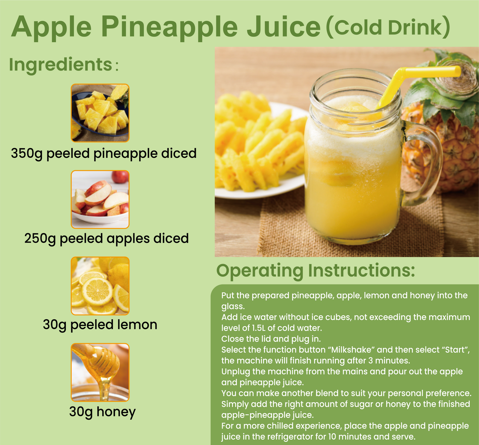 Apple Pineapple Juice (Cold Drink)