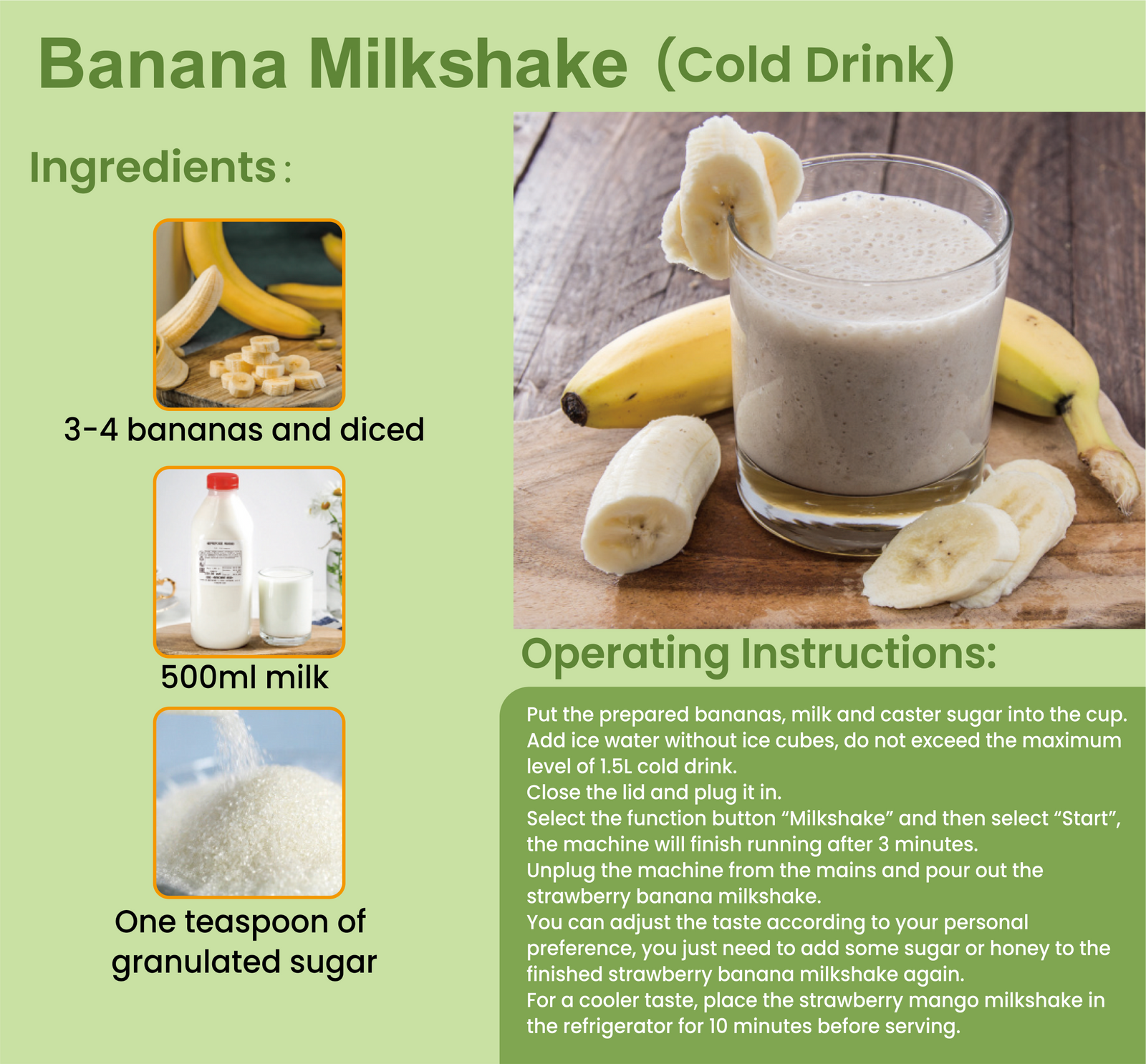 Banana Milkshake (Cold Drink)