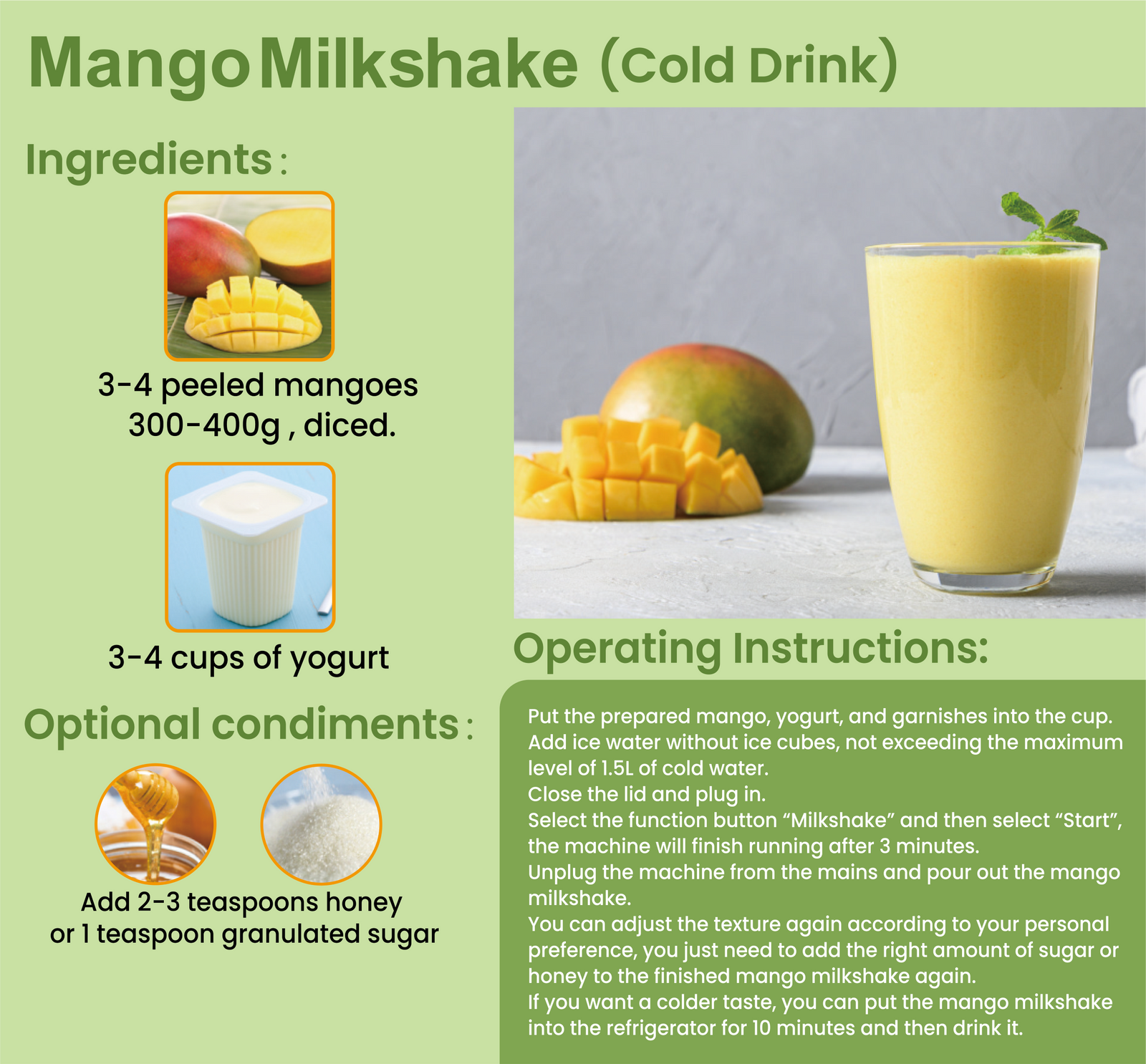 Mango Milkshake (Cold Drink)