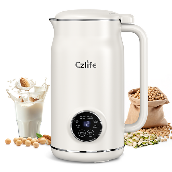 Czlife N5 Nut Milk Maker Machine, 20oz (600ml) Homemade Almond Milk, Soy, Oat, Coconut, Juice, Milkshake, Smoothies, Baby Food, Plant Based Milks with Delay Start Blender, Keep Warm, Selfclean